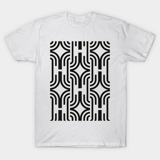 Geometric black pattern art deco T-Shirt by carolsalazar